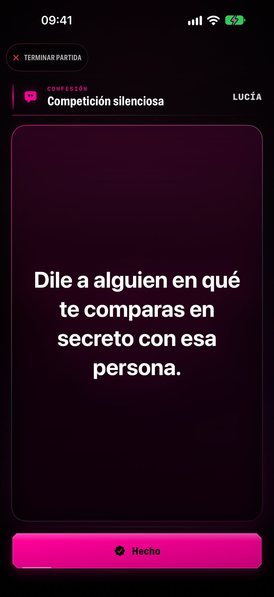 Una prenda llamada Competición silenciosa: dile a alguien en qué te comparas en secreto con esa persona