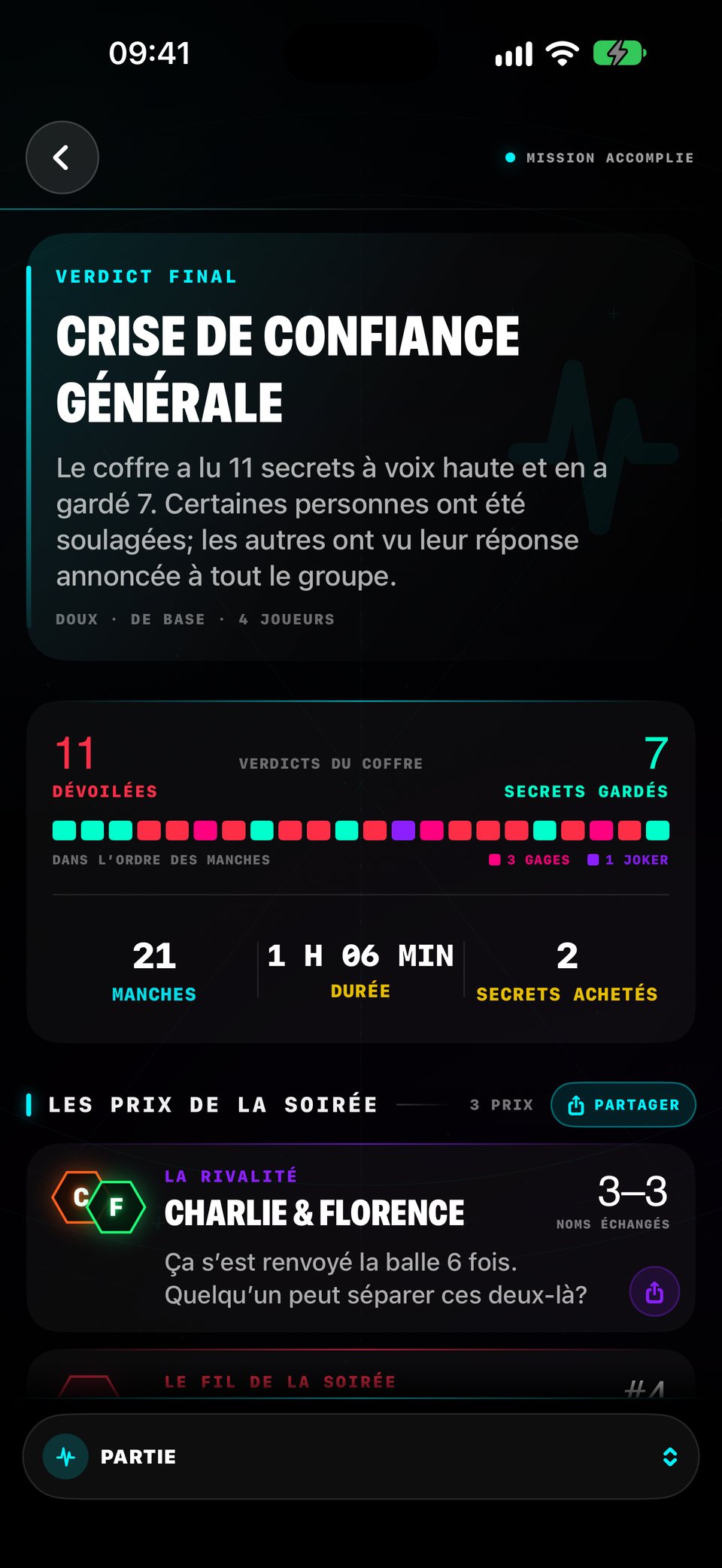 Le bilan de la soirée : qui n’arrêtait pas de se choisir, combien de secrets ont coulé et combien de temps la soirée a duré