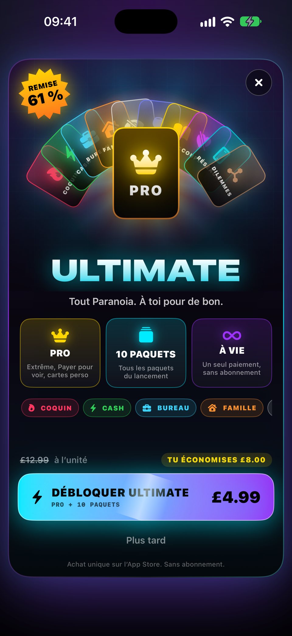 L’offre Ultimate : Pro et les dix paquets du lancement en un seul achat