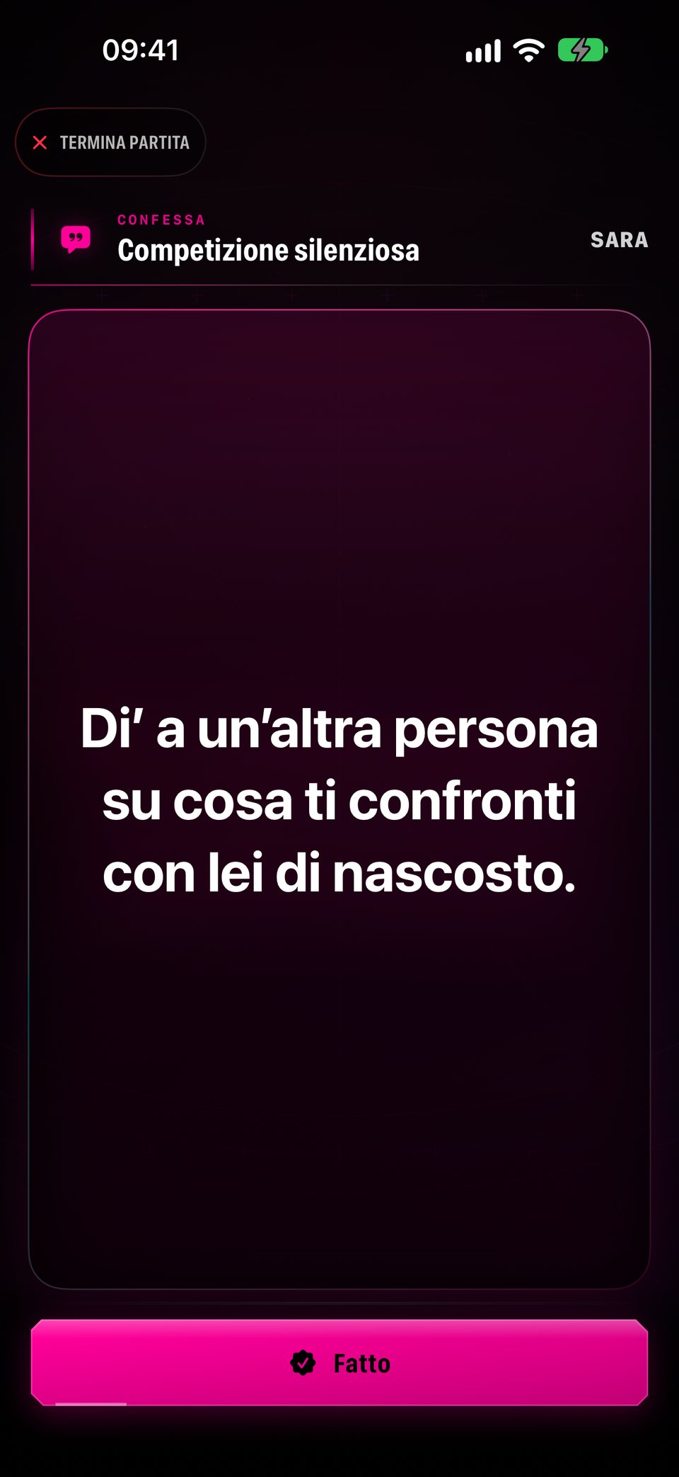 La penitenza «Competizione silenziosa»: di’ a un’altra persona su cosa ti confronti con lei di nascosto