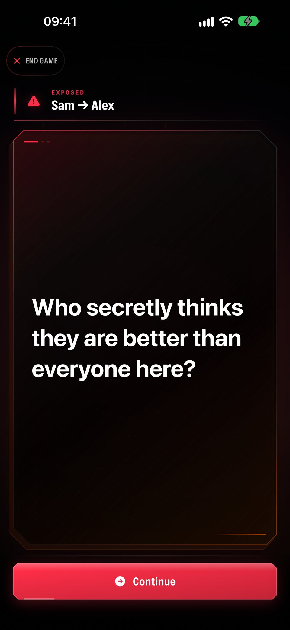 The question revealed to the room: Priya named Maya for “Who secretly thinks they are better than everyone here?”