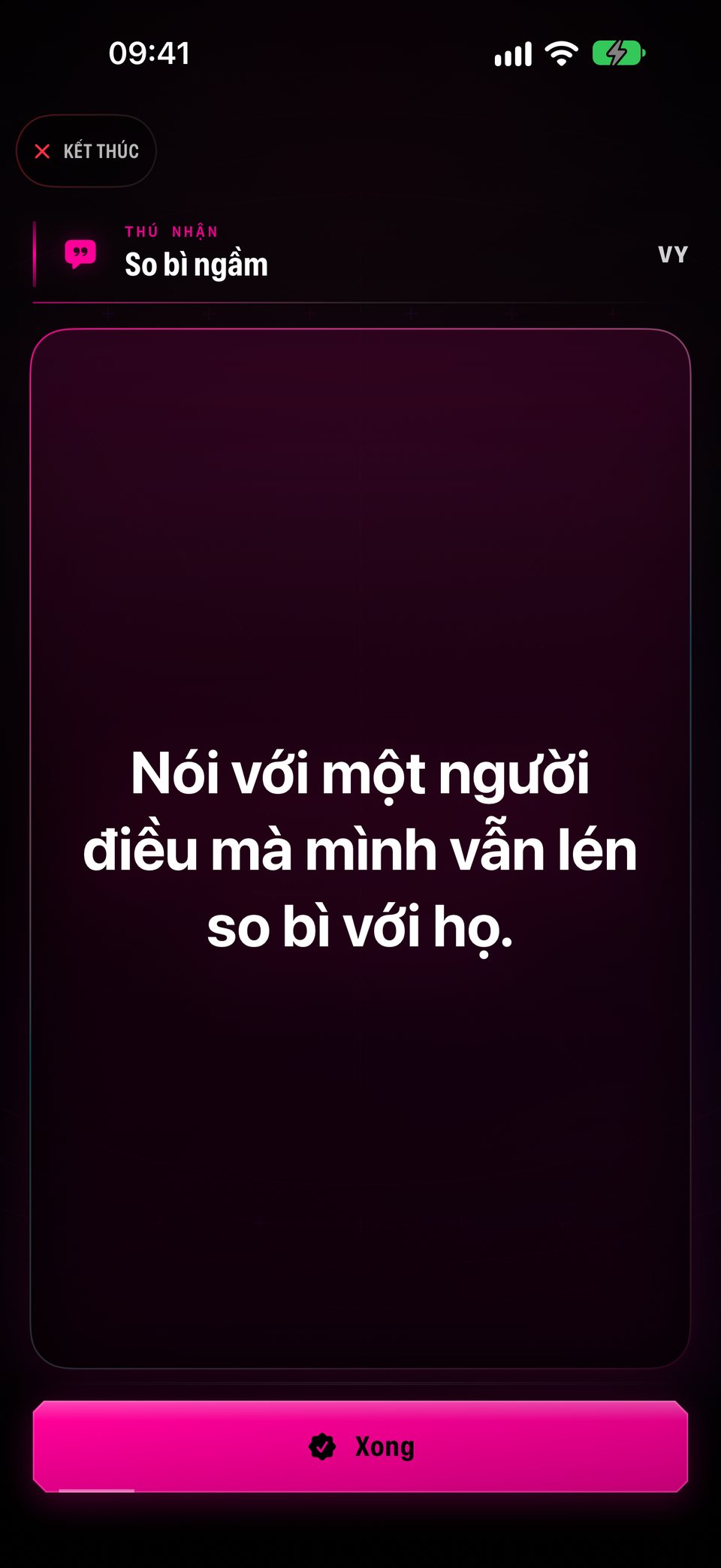 Hình phạt So bì ngầm: nói với một người điều mà mình vẫn lén so bì với họ